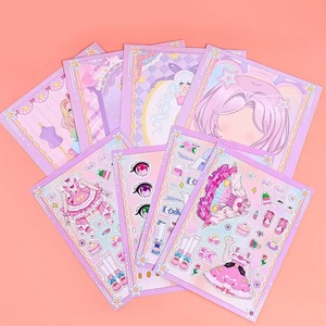 Pegatinas de Disfraces de Niña de Dibujos Animados, Juego de Maquillaje de Princesa DIY, Pegatinas de Papel, Juguetes de Moda y Belleza Unisex - Product Image 1