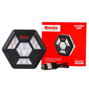 רוניקס 2024 החדש ביותר לרכב כיפת אור RH-4225 נטענת LED קמפינג אור USB אלחוטי מגנטי עבודה אור חיצוני לרכב