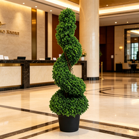 Arbre artificiel en buis en spirale en pot, plante verte torsadée pour l'intérieur, décoration de Thanksgiving, aménagement paysager pour hôtels et jardins