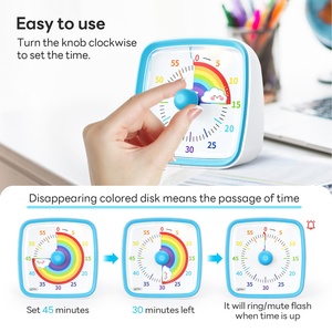 <span class=keywords><strong>Timer</strong></span> Visivo Arcobaleno da 60 Minuti con Luce Notturna Yunbaoit, <span class=keywords><strong>Timer</strong></span> Silenzioso per Gestione del Tempo per Bambini, Adulti, Cucina, Ufficio - Product Image 3