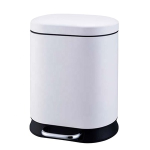 Cover Bins Garbage Bin Trash Can With Pedal 5L Metal Trash Can Stainless Steel Dustbins With Cover Pedal Bins Foot Pedal Trash Can Step Garbage Bin Recycling Bin
