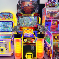 Machine de jeu d'arcade d'intérieur de haute qualité pour enfants, simulateur de tir au pistolet Gatlin personnalisé à 2 joueurs avec écran de 32 pouces, fonctionnant à monnayeur