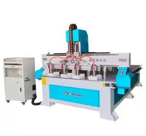 Máquina de grabado multicabezal de un solo tirón CNC, máquina de grabado automático de MDF para carpintería, máquina de publicidad de tallado hueco
