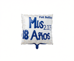 Foil <b>Balloon</b> Mis 18 Anos Square Birthday Party <b>Decor</b> For Teenagers Metallic 4 Color Print - Product Image 1