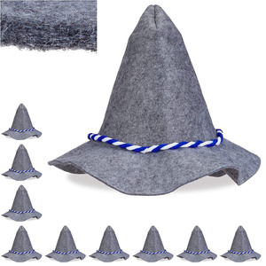 Vente en gros chapeau en feutre cordon bleu blanc Costume bavarois chapeau en feutre de laine pour l'<span class=keywords><strong>Allemagne</strong></span> bière Oktoberfest large bord feutre épouvantail chapeaux - Product Image 2