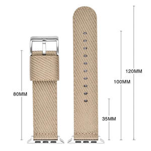 Bracelet en nylon respirant pour Apple Watch Ultra 49 mm SE 44 mm 42 mm 38 mm, boucle en acier inoxydable, tissu tissé - Product Image 3