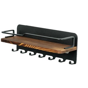 Wall Mounted Key Rack With <b>Shelf</b> And <b>Hooks</b> For Entryway Storage Organization - Product Image 5