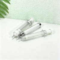 Flacon seringue sans air en plastique AS 10 ml, distributeur à pompe rechargeable, emballage cosmétique vide pour sérum, vitamine C, essence