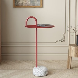 <span class=keywords><strong>Table</strong></span> d'appoint en <span class=keywords><strong>terrazzo</strong></span> métallique, <span class=keywords><strong>table</strong></span> d'appoint ronde portable, <span class=keywords><strong>table</strong></span> d'appoint minimaliste pour salon, canapé, <span class=keywords><strong>chevet</strong></span> - Product Image 2