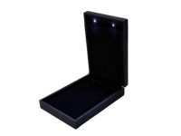 Boîte à bijoux carrée noire avec LED, petite boîte à bijoux avec LED, grande boîte à collier avec LED
