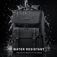 Sac à dos pour ordinateur portable en cuir PU imperméable 20L pour hommes, 15,6 pouces, pour les déplacements professionnels, les voyages et les sorties décontractées, avec poches latérales pour bouteilles