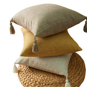 Fundas de Cojín Modernas Personalizadas Cuadradas 45*45 para Decoración del Hogar, con Borlas, Venta al por Mayor, Técnica de Tejido, Patrón Sólido 100% - Product Image 1