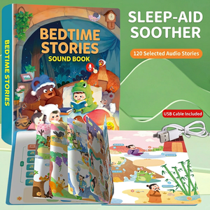 Libro Sonoro Interattivo Personalizzato per Bambini con <span class=keywords><strong>Storie</strong></span> della Buonanotte, Libro Audio Educativo Musicale per la Prima Infanzia - Product Image 4