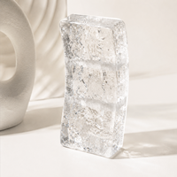 Bloc de verre cristallin courbé double face 200x100x50mm, brique creuse transparente pour la décoration de cloisons