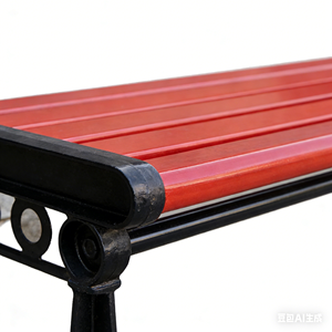 مقعد طويل خارجي عصري مصنوع من الألومنيوم المصبوب المقاوم للتآكل والخشب الصلب للحدائق والمتنزهات والشرفات - Product Image 5