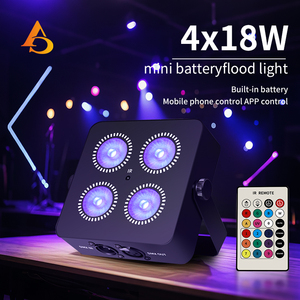 AICPOSE <span class=keywords><strong>luci</strong></span> ricaricabili 4x18w Rgbwa UV 6 in1 batteria Wireless <span class=keywords><strong>LED</strong></span> Flat Par Light - Product Image 6