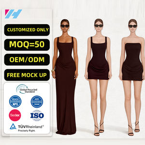 Abito Mini da <span class=keywords><strong>Donna</strong></span> Elegante e Sexy con Arricciatura in Vita, Design Personalizzato all'<span class=keywords><strong>Ingrosso</strong></span>, Nuovo Modello OEM - Product Image 1