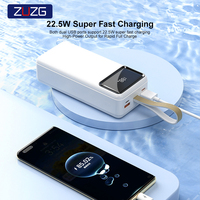 Banco de Energía ZUZG con Pantalla LED Personalizada, Carga Rápida Bidireccional PD20W+QC22.5W, Función de Iluminación Integrada, 30000mAh