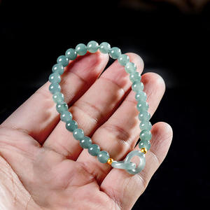 หยกธรรมชาติสีน้ำเงินเข้ม แหวนหยกแบบเชื่อมต่อกัน สร้อยข้อมือหยกสำหรับทุกเพศทุกวัย หยกถักแบบขายส่ง ดีไซน์ดั้งเดิม SL88 - Product Image 3