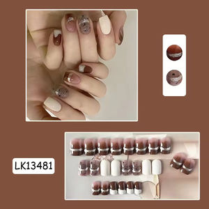 Uñas postizas de gel con logo personalizado, 24 unidades, gel constructor, uñas francesas, venta al por mayor, uñas postizas cortas y gruesas - Product Image 6