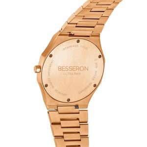 Reloj de Pulsera Ultrafino de Oro Rosa con Logotipo Personalizado, Relojes de Mujer Delgados de Alta Calidad Resistentes al Agua 5ATM - Product Image 5