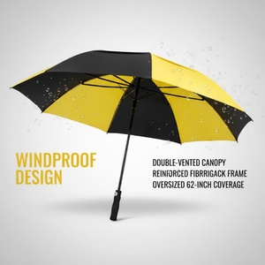 Automatic Open Golf <b>Umbrella</b> with Double Canopy Waterproof for Logo Printing Promotional Use - Product Image 3