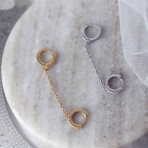 Orecchini Pendenti a Catena Lunga per Donne, Gioielli per Orecchie con Pietre Scintillanti, Moda per Uso Quotidiano e Feste - Product Image 1