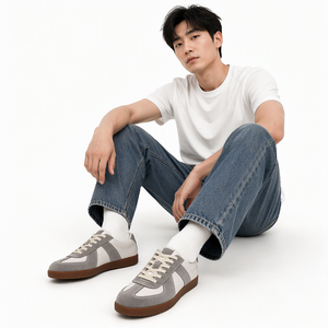 OEM Custom Women Low Top German <strong>Trainer</strong> Shoes Manufacturer Supply White Cow Leather Rubber Sole Retro Sneakers Bulk Order - Product Image 3