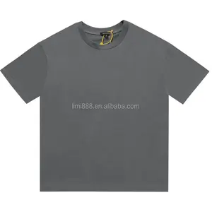 2022 erkekler moda sokak giyim T Shirt gri kalın taş asit yıkama Vintage kalite pamuk 250 Gsm Unisex süblimasyon gömlek örme