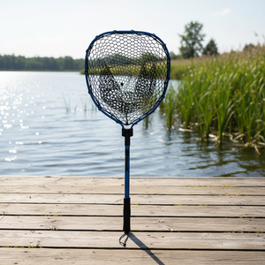 Épuisette de pêche à la mouche télescopique en aluminium avec filet en caoutchouc souple pour attraper et libérer les poissons, idéale pour la <span class=keywords><strong>truite</strong></span> et le bar - Product Image 1