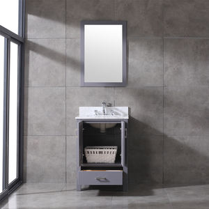 Meuble-lavabo moderne haut de gamme autoportant de 24 pouces avec vasque en céramique et caractéristiques résistantes à l'eau - Product Image 3