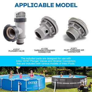 Joint en caoutchouc 25076RP, paquet de 6 pour colonnes de piscine Intex 10745 10262 10255, étanchéité à l'eau et à la poussière - Product Image 2