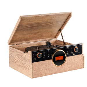 <span class=keywords><strong>Tourne</strong></span>-<span class=keywords><strong>disque</strong></span> vinyle en bois tendance, Hi-Fi, trois vitesses, style rétro, avec lecteur de cassettes – Meilleures ventes - Product Image 1