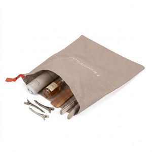 Pochette de rangement portable en tissu de coton léger et doux avec cordon de serrage, impression de logo personnalisée sur soie, pour emballage cadeau de salon - Product Image 1