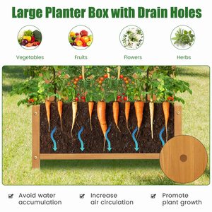 Raised Garden Bed <strong>with</strong> <strong>Trellis</strong> 71 <strong>Planter</strong> Raised Bed <strong>with</strong> Drainage Holes Freestanding for Vine Climbing Plants <strong>Planter</strong> Box - Product Image 4