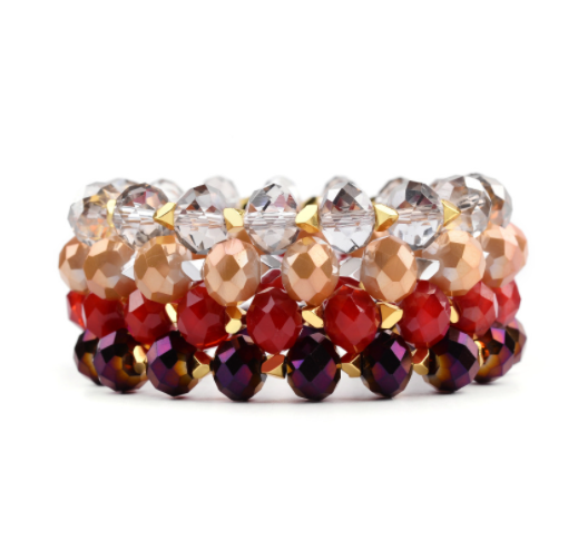 Set di tre bracciali con pietre e cristalli - Gioielli - Bracciali