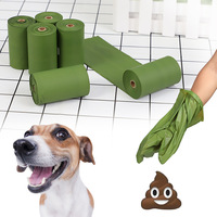 Kantong Sampah Hewan Peliharaan dan Kantong Sampah Portabel yang Sepenuhnya Biodegradable; Kantong Sampah Anjing & Kucing 100% Kompos, Tebal, Model Mulut Datar