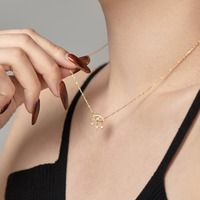 Dylam Dainty 2024 Cadeau de la Saint-Valentin S925 Colliers à maillons en argent rhodié plaqué or 18 carats 5A avec zircon cubique