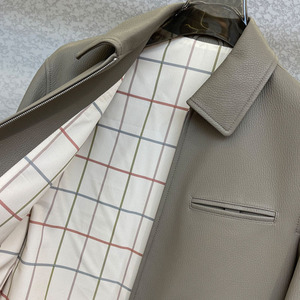 جاكيت رجالي من الجلد الطبيعي، ملابس ماركة، جاكيت جلد أصلي للرجال، معطف مصمم بأسلوب العلامة التجارية - Product Image 3