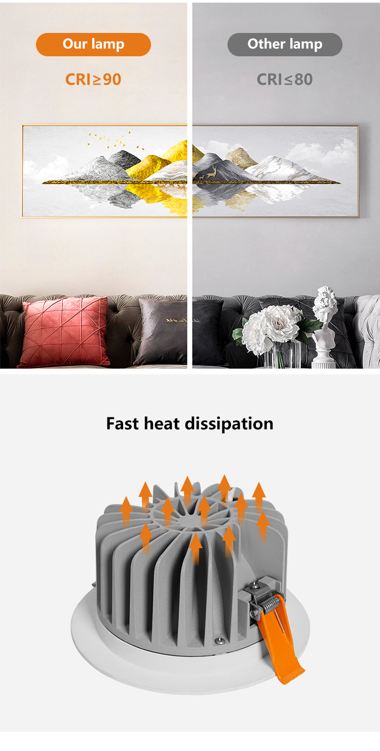 High Brightness Ceiling Lighting Indoor Dimmable Waterproof IP54 Recessed Light 25W LED Downlight