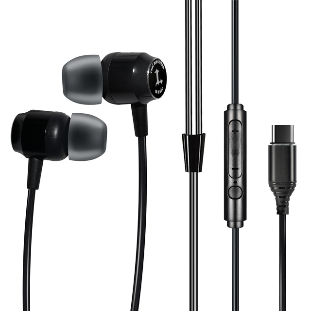 Unique USB-C Wired Earbuds In-ear Headphones with Mic Control Buttons Clear Audio Durable Build Suitable for Music Video Calls