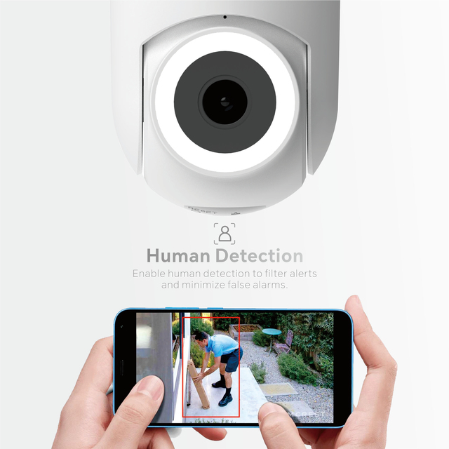 Smart Wireless Camera AI Humanoid/Pet Detection 15m Full Color Night Vision Memory Card 130 Wide Angle for Live Streaming
