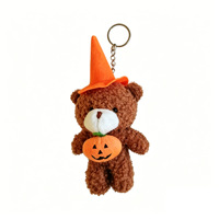 Cadeau d'Halloween : Petit porte-clés en peluche, pendentif figurine (chapeau de sorcière, aile de chauve-souris, citrouille), breloque de sac à dos, pour fête, vente en gros, faible MOQ, fabriqué en Chine