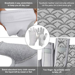 Durabilidad profesional Protector solar UPF 50 + Actividades al aire libre Protección solar Unisex Estirable Pesca Guantes sin dedos - Product Image 2
