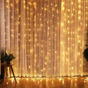 Guirnalda de cortina de luces navideñas, adornos de Feliz Navidad para el hogar, regalos de Navidad, decoración de Año Nuevo 2021
