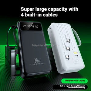 Banca di potere all'ingrosso della grande capacità della fabbrica 30000mah con costruito in 4 cavi cordino del telefono del supporto 2A caricabatteria di ricarica rapida - Product Image 6