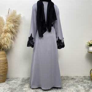 Abito da donna con ricamo in pizzo aperto Abaya Ramadan <span class=keywords><strong>abbigliamento</strong></span> islamico Dubai - Product Image 6