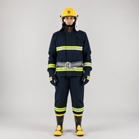 HOWDY Combinaison de pompier en coton ignifuge, vêtements de protection contre le feu, combinaison de protection professionnelle pour la lutte contre les incendies