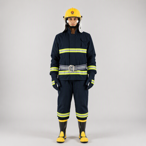 HOWDY Combinaison <span class=keywords><strong>de</strong></span> pompier en coton ignifuge, vêtements <span class=keywords><strong>de</strong></span> protection contre le feu, combinaison <span class=keywords><strong>de</strong></span> protection professionnelle pour la lutte contre les incendies - Product Image 3