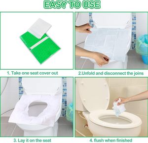 Usine En Gros 10 Pcs Écologique Biodégradable Pour Voyage Gym Hôtel Utiliser Papier Jetable Siège De <span class=keywords><strong>Toilette</strong></span> Couvre - Product Image 6